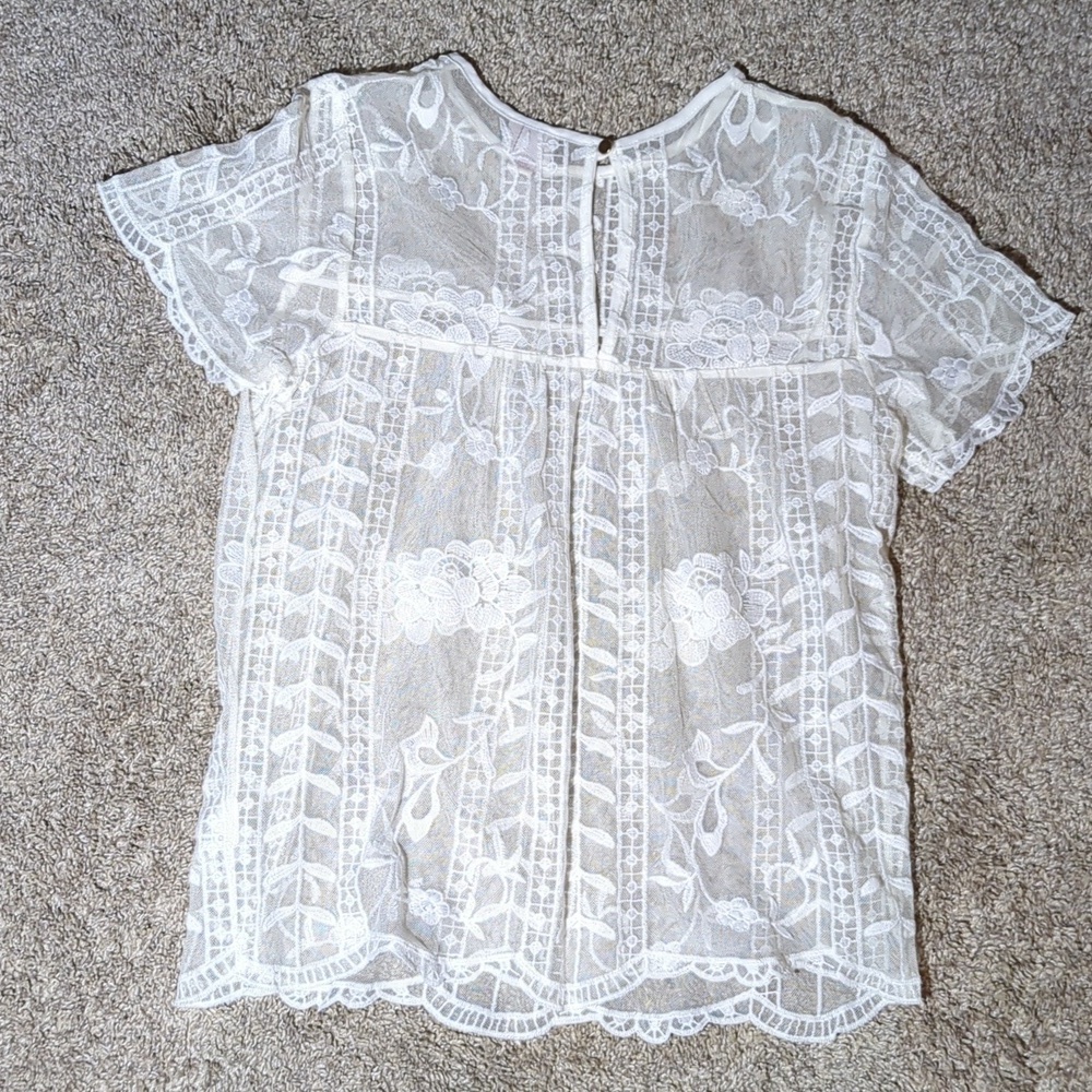 Merona see through top, size small, white - Picture 5 of 5